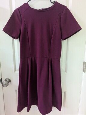 Madewell Ribbed Crewneck Dress in Deep Plum